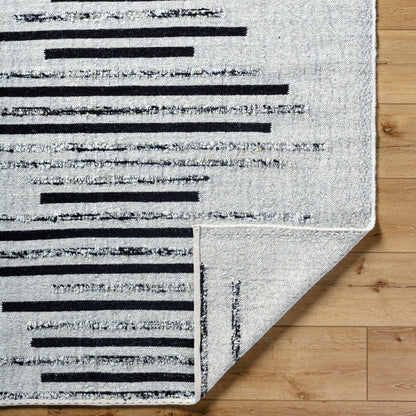 Goteborg GTG-2301 Rug by Surya in ivory, black. Made from face: 80% wool, 20% cotton, warp: 20% cotton in a unique style.