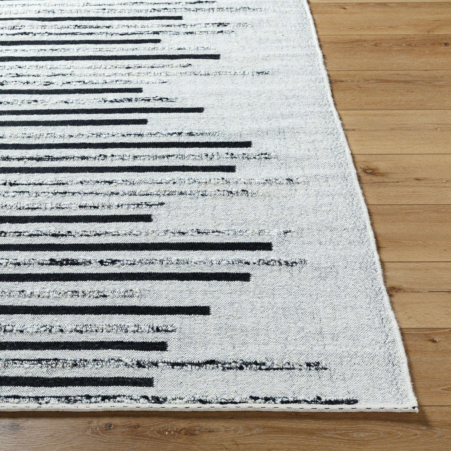 003 SI-2131749,SI-2131750,SI-2131751,SI-2131752 | Closeup | Goteborg GTG-2301 Rug by Surya in ivory, black. Made from face: 80% wool, 20% cotton, warp: 20% cotton in a unique style.