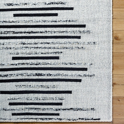 Goteborg GTG-2301 Rug by Surya in ivory, black. Made from face: 80% wool, 20% cotton, warp: 20% cotton in a unique style.