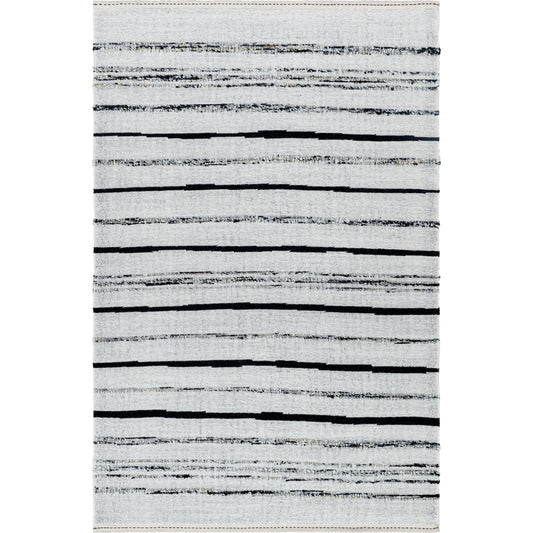 Goteborg Rug - 488314 by Surya in light grey, light silver, black. Made from face: 80% wool, 20% cotton, warp: 20% cotton in a unique style.