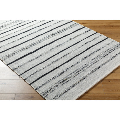 Goteborg GTG-2302 Rug by Surya in ivory, black. Made from face: 80% wool, 20% cotton, warp: 20% cotton in a unique style.