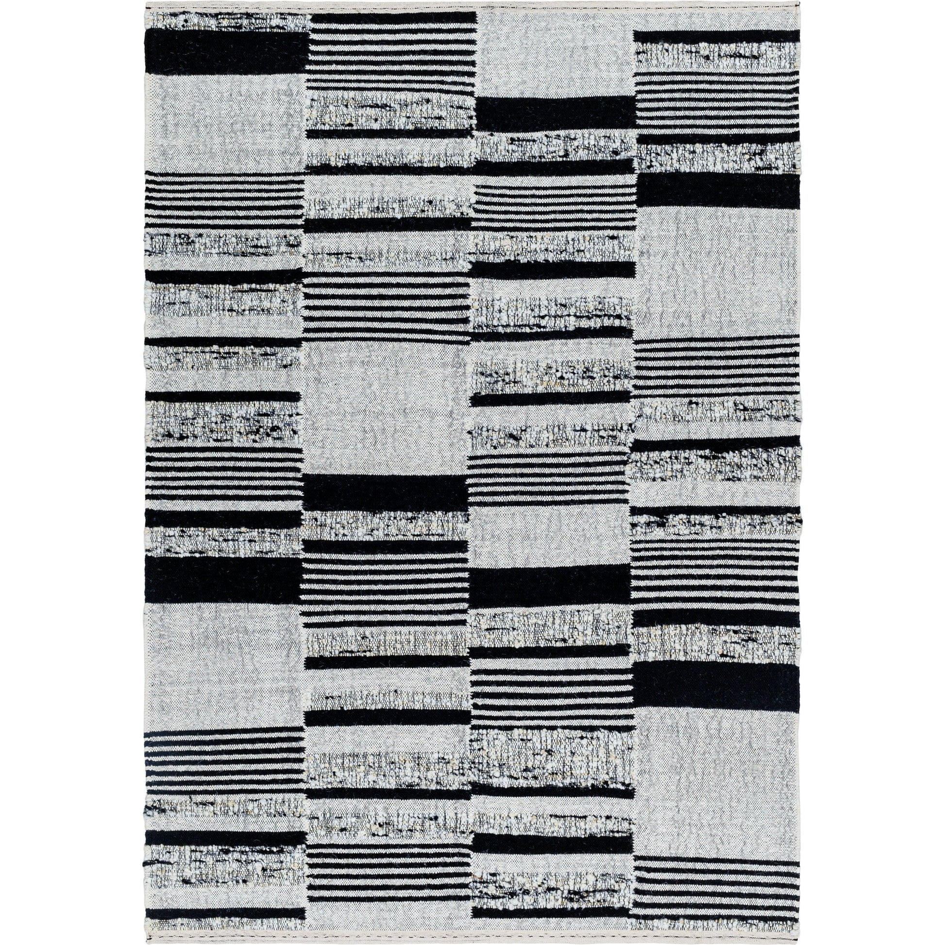 Goteborg GTG-2303 Rug by Surya in ivory, black. Made from face: 80% wool, 20% cotton, warp: 20% cotton in a unique style.