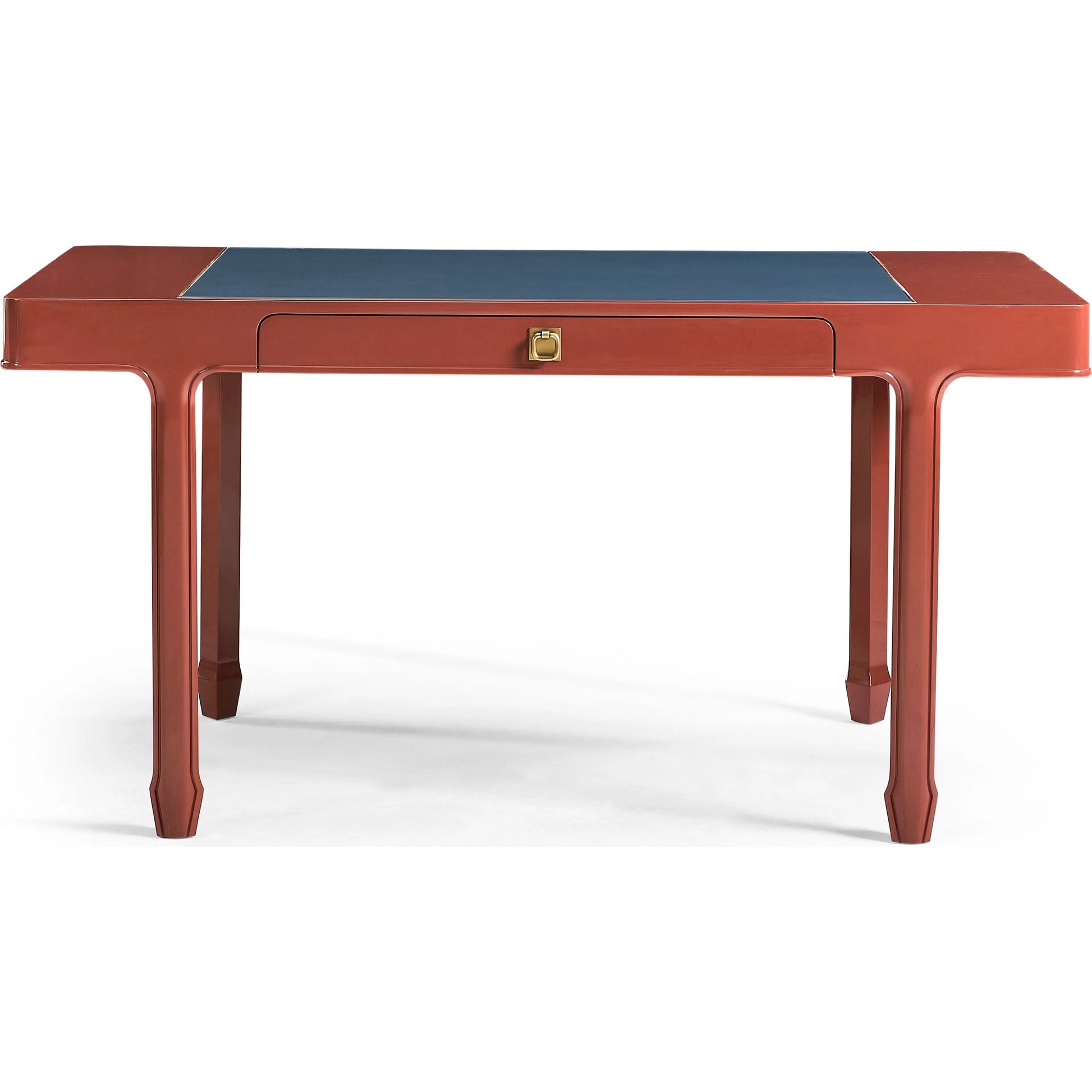 Polly Rose Desk by Jonathan Charles in dor red lacquer. Made from beech in a eclectic & global style.