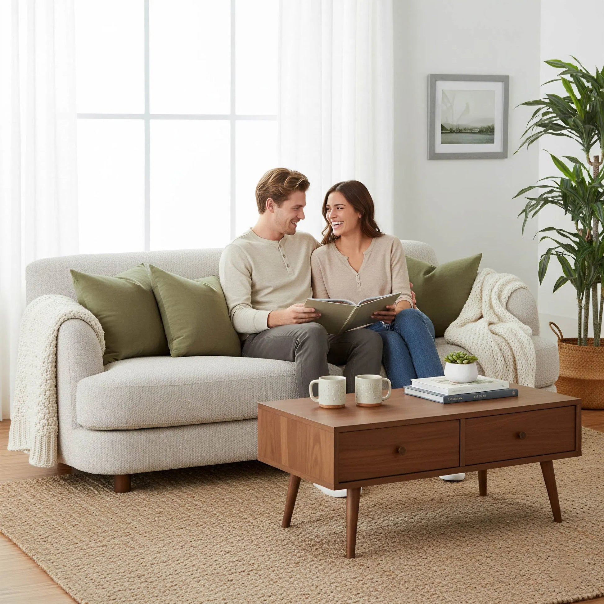 Generation Sofa by LH Imports in beige. Made from hardwood, foam, polyester fibre, polyester, rubberwood in a unique style.