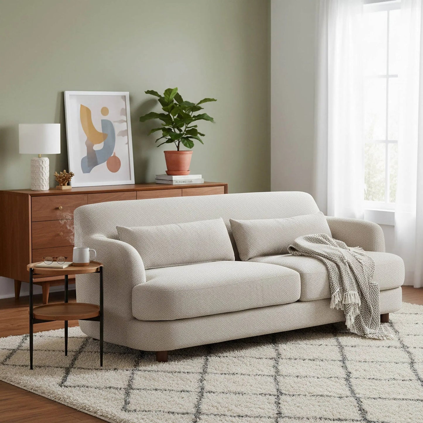 009 SI-2527521 | Lifestyle | Generation Sofa by LH Imports in beige. Made from hardwood, foam, polyester fibre, polyester, rubberwood in a unique style.