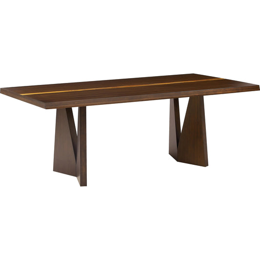 Torrey Dining Table by Greenington in black walnut. Made from 100% solid moso bamboo in a unique style.