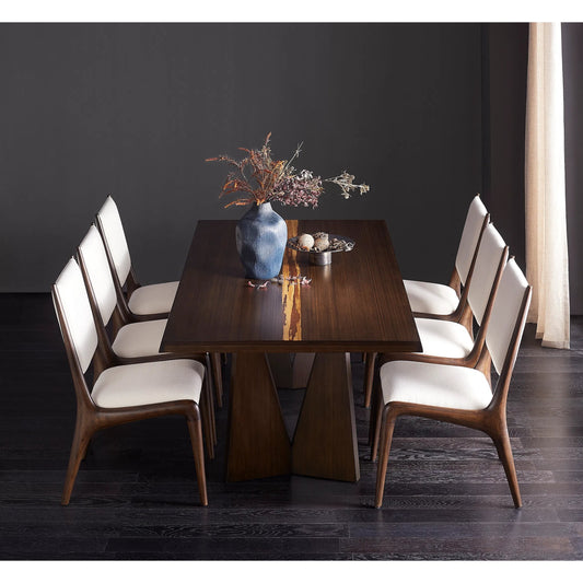 Torrey Dining Table by Greenington in black walnut. Made from 100% solid moso bamboo in a rustic style.