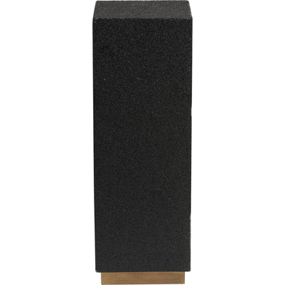 Small Lava Stone Pedestal by Pulaski Furniture in black lava stone. Made from lava stone, metal in a modern style.