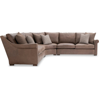 Keirnan 3-PIECE Leather Sectional by Bernhardt. Made from leather in a unique style.