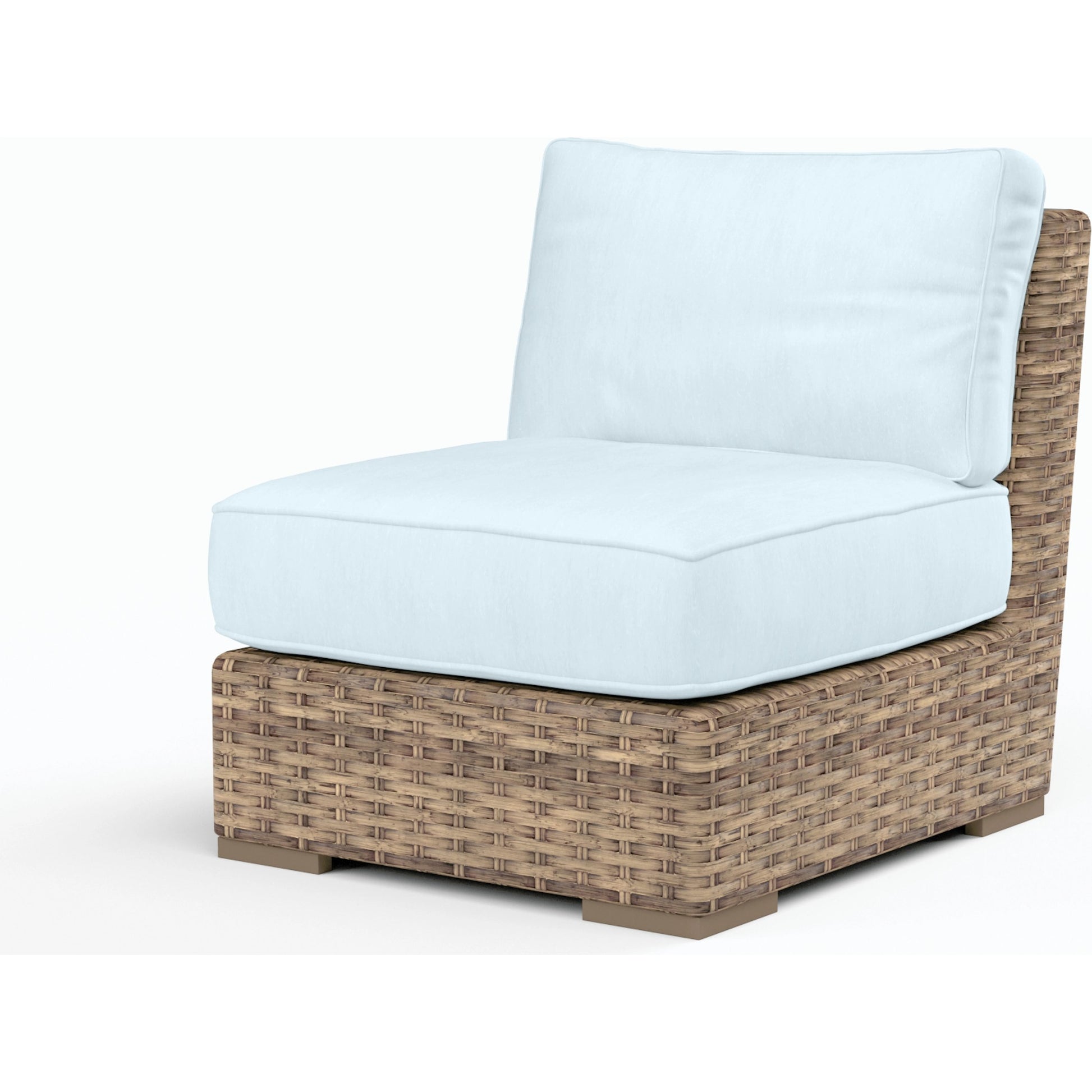 Havana Outdoor Armless Club Chair by Sunset West in tobacco. Made from resin wicker in a modern style.