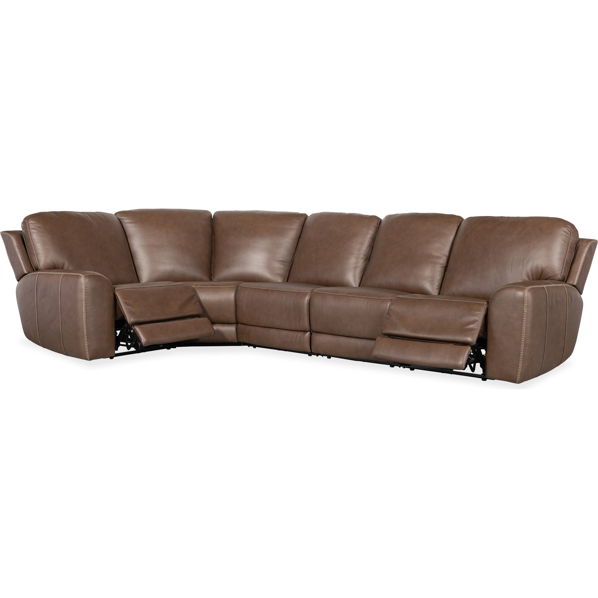 Torres 5 Piece Sectional by Hooker Furniture in sorrento mocha. Made from leather, sorrento mocha (semi-aniline top grain with splits) in a traditional style.