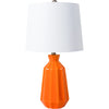 Body: Orange, Shade: White, Finial: Metallic - Nickel, Harp: Metallic - Nickel, Cord: Translucent