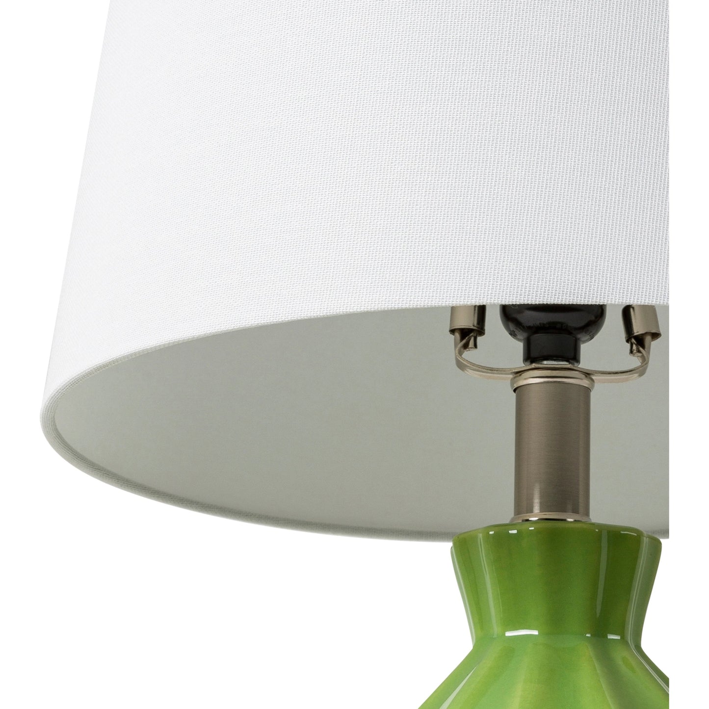007 SI-1915829 | Closeup | Garrity - 31034 by Livabliss. Made from shade (outside): linen, shade (inside): polyester, body: ceramic, finial: iron, finial: metal, harp: iron in a modern style.