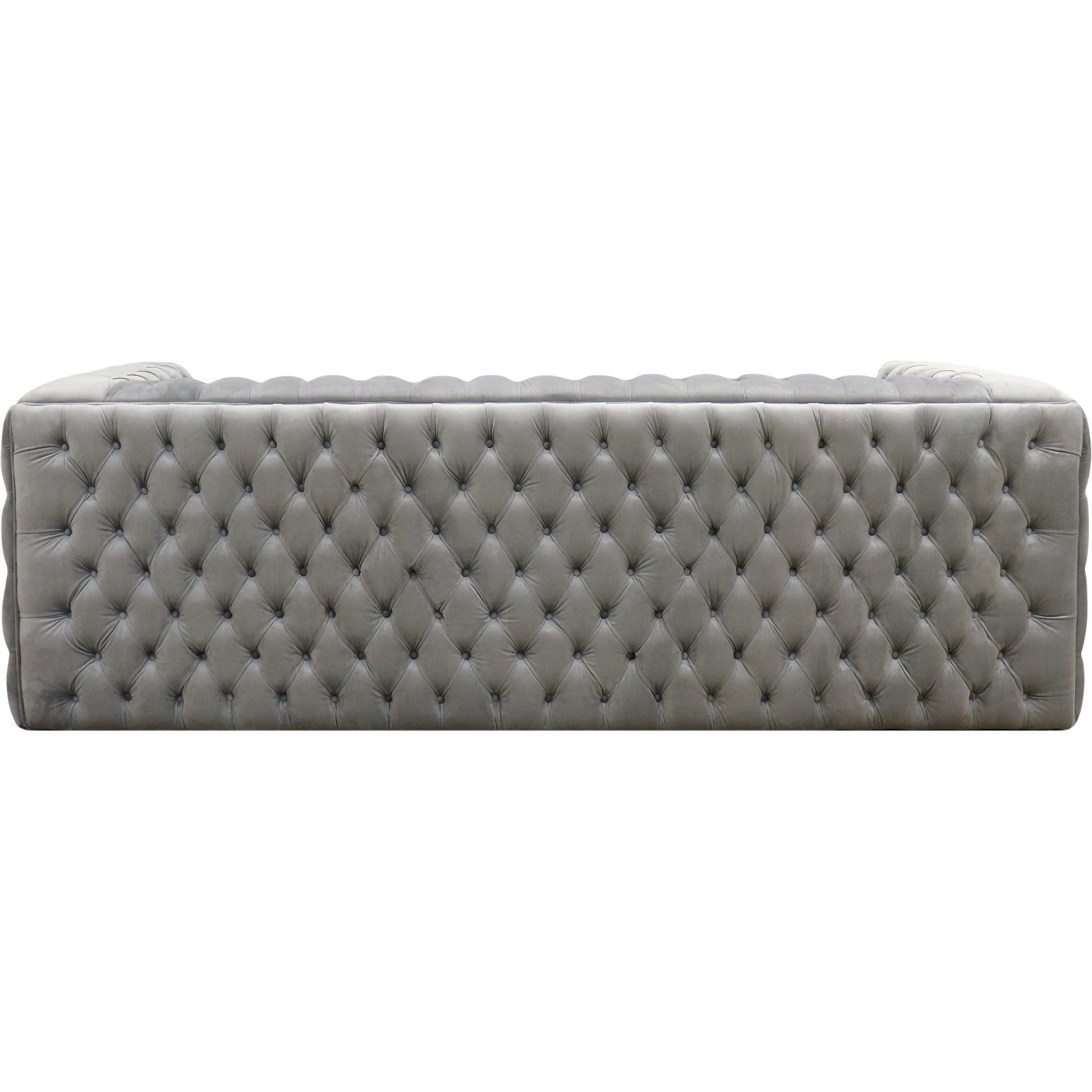 Vicenza Velvet Sofa by Pasargad Home in silver. Made from velvet in a modern style.