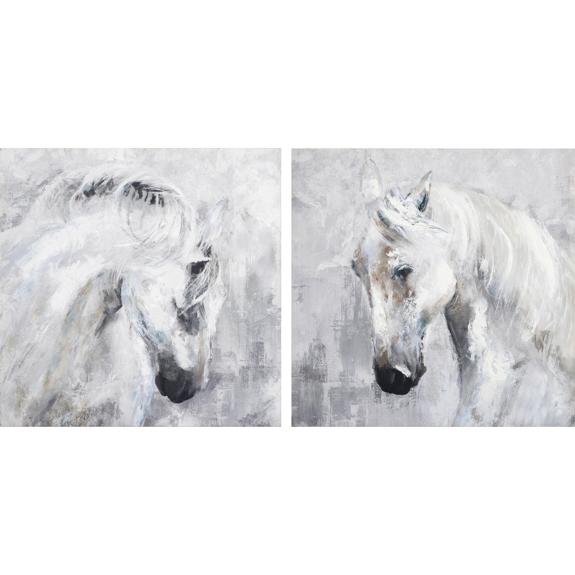 Assateague Wall Art - 528612 (Set of 2) by Surya in gray and hand painted. Made from main: canvas, frame: polystyrene in a modern style.