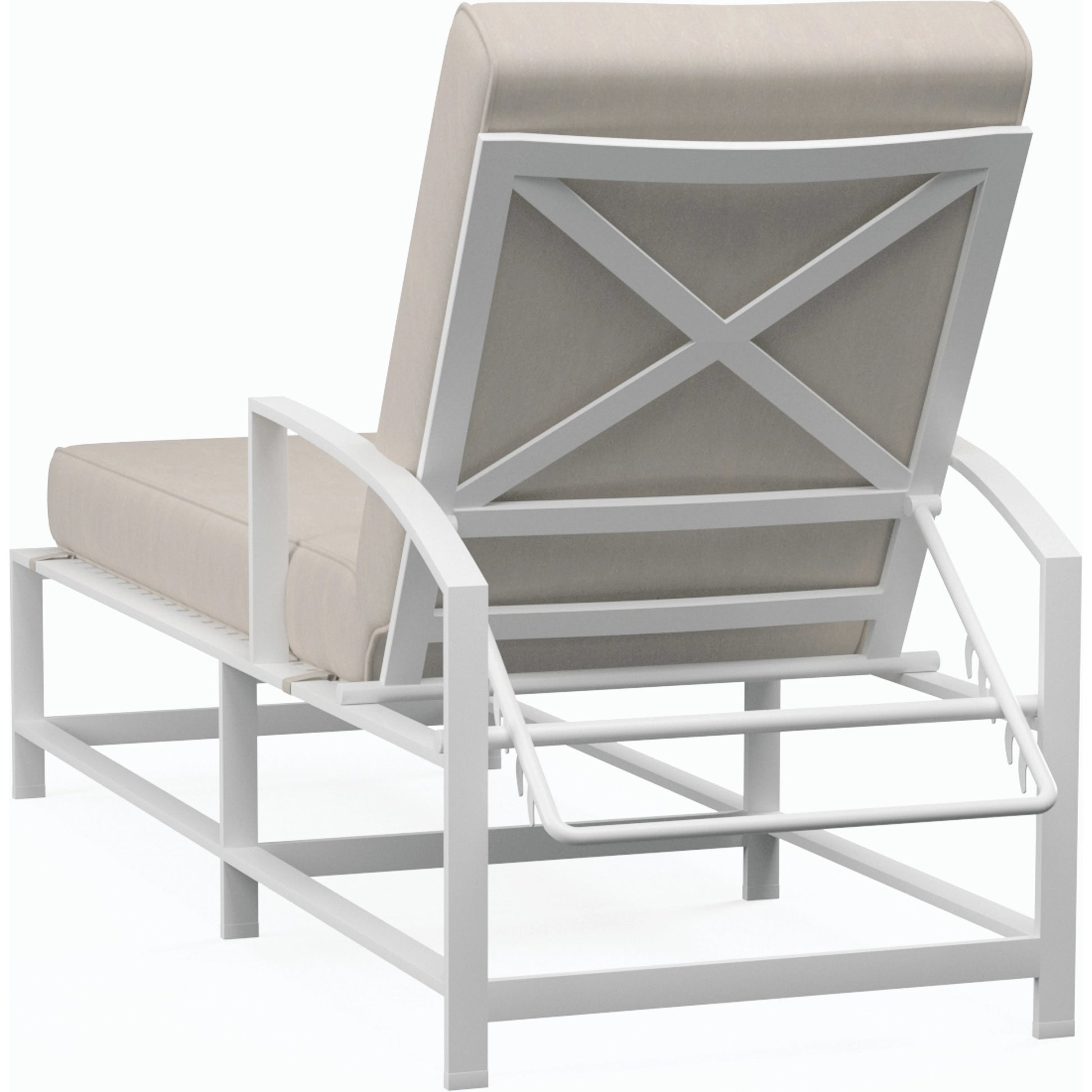 Bristol Outdoor Double Chaise in Canvas Flax w/ Self Welt by Sunset West in white. Made from aluminum in a modern style.