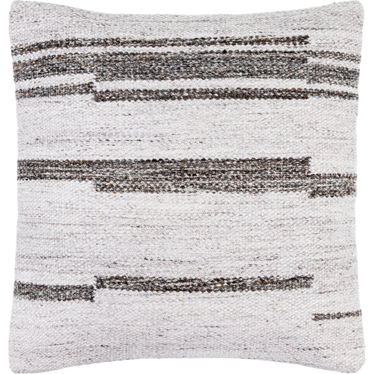 Guinea Pillow - 481329 by Surya in light silver, light grey, off-white, silver. Made from front: 100% polyester, back: 100% polyester in a modern style.