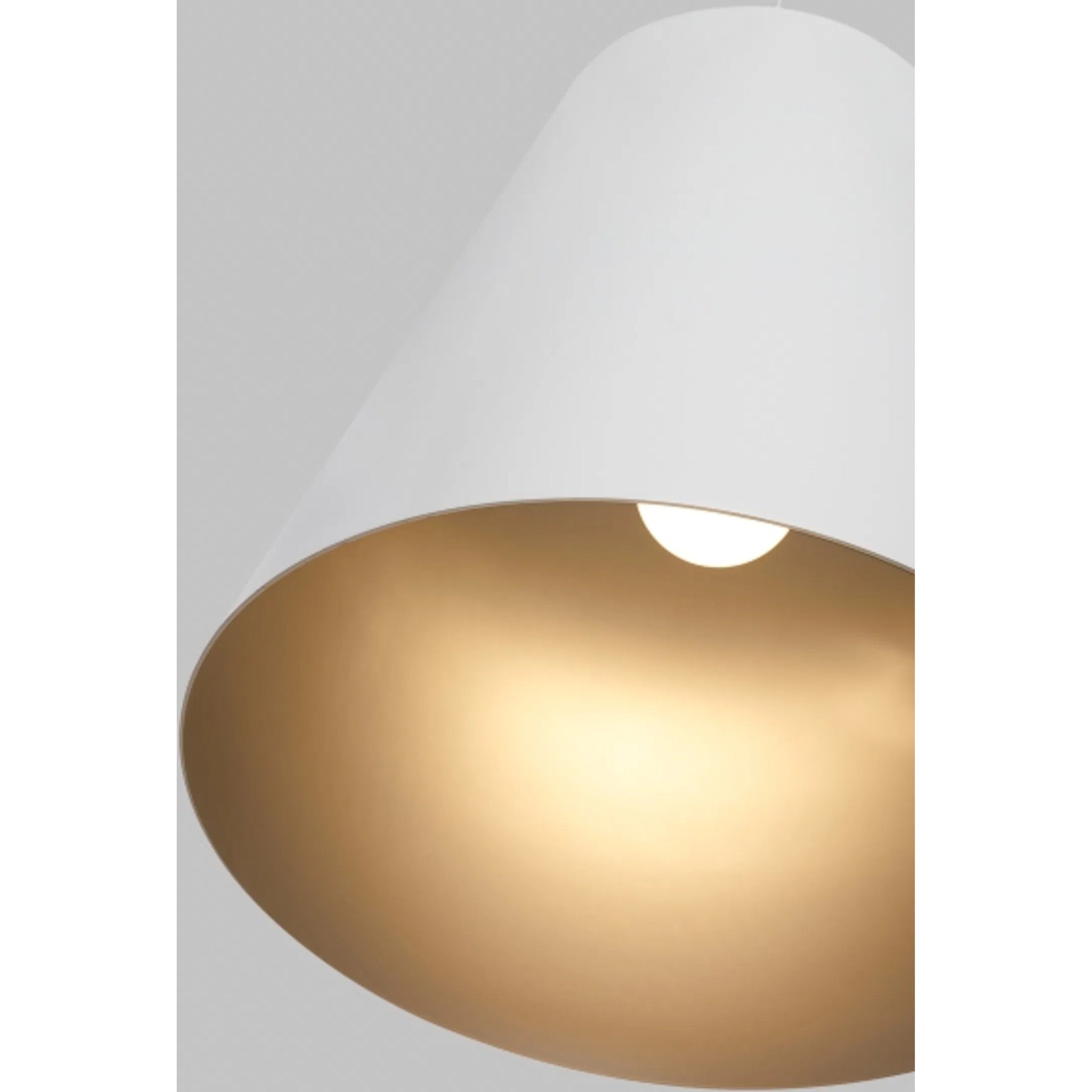 Gunnar Pendant by Tech Lighting in black, satin gold. Made from aluminum in a modern style.