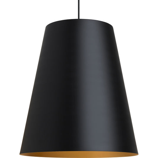 Gunnar Pendant by Tech Lighting in black, satin gold. Made from aluminum in a modern style.