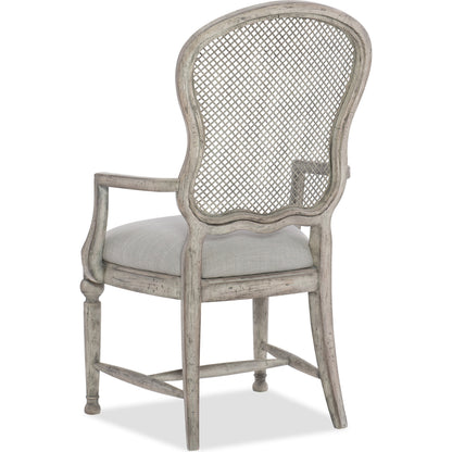 Gaston Arm Chair (Set of 2) by Hooker Furniture in grey and mercantile white. Made from fabric, metal in a traditional style.