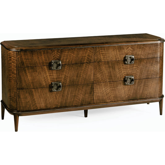 001 SI-1991094 | Primary Silo | Toulouse Dresser by Jonathan Charles in walnut. Made from walnut quarter figured veneer in a modern style.