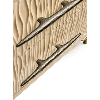 Water Hadal Plinth Nightstand by Jonathan Charles in beige. Made from unique in a transitional style.