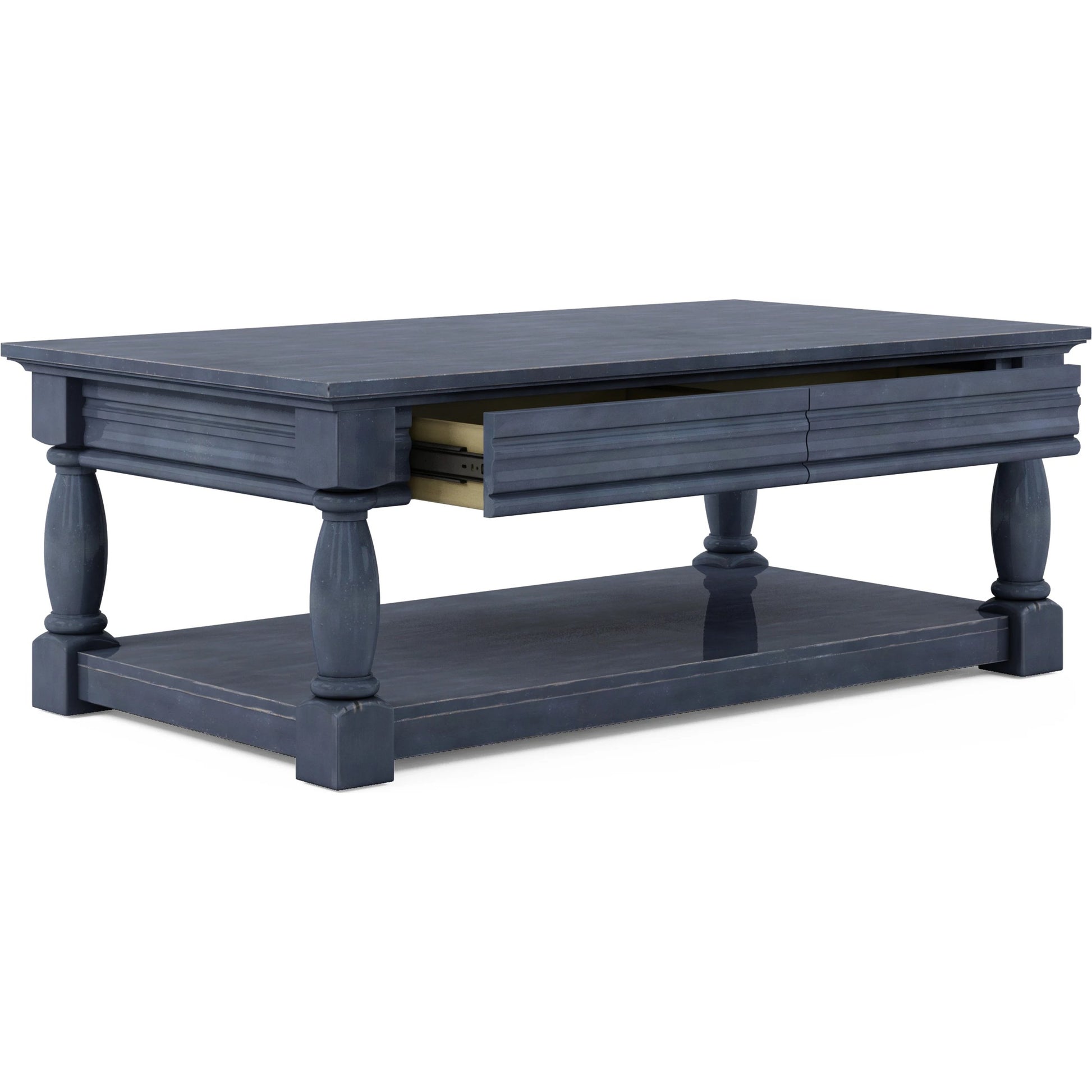 Alcove Cocktail Table by A.R.T. Furniture in slate. Made from acacia solids, maple veneers in a transitional style.