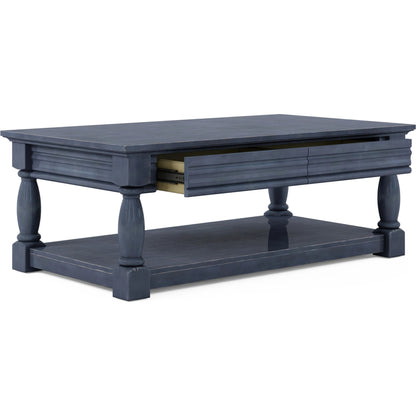 Alcove Cocktail Table by A.R.T. Furniture in slate. Made from acacia solids, maple veneers in a transitional style.