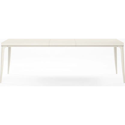 Blanc Rectangular Dining Table by A.R.T. Furniture in alabaster, burnished bronze. Made from parrawood solids, maple veneers in a modern style.