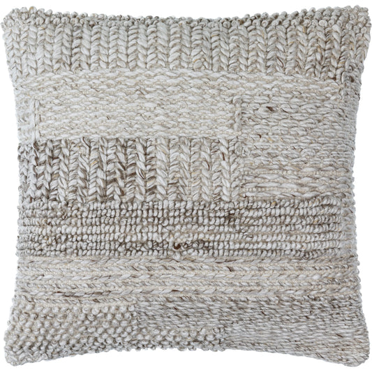 Guyana Pillow - 481334 by Surya in light gray. Made from front: 100% polyester, back: 100% polyester in a modern style.