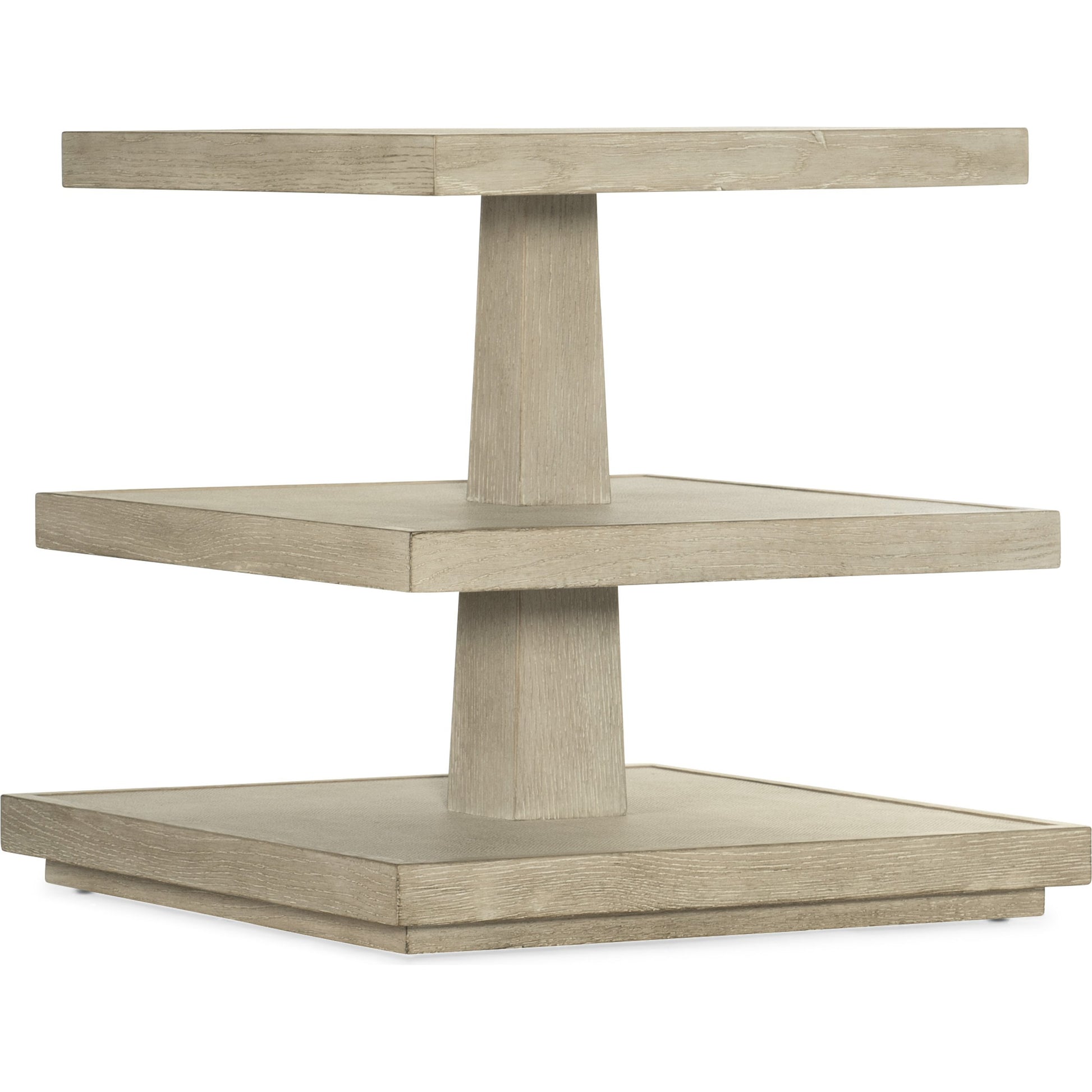 Cascade 3-Tiered End Table by Hooker Furniture in terrain, pebble beach. Made from burlap in a cottage & farmhouse style.