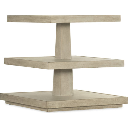 Cascade 3-Tiered End Table by Hooker Furniture in terrain, pebble beach. Made from burlap in a cottage & farmhouse style.