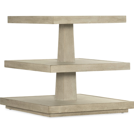 Cascade End Table by Hooker Furniture in terrain, pebble beach. Made from burlap in a cottage & farmhouse style.