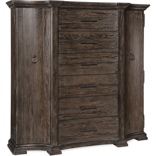 Traditions Gentlemans Chest by Hooker Furniture in dark wood. Made from pine veneers, cedar, felt panel, solid-wood edge top in a cottage & farmhouse style.