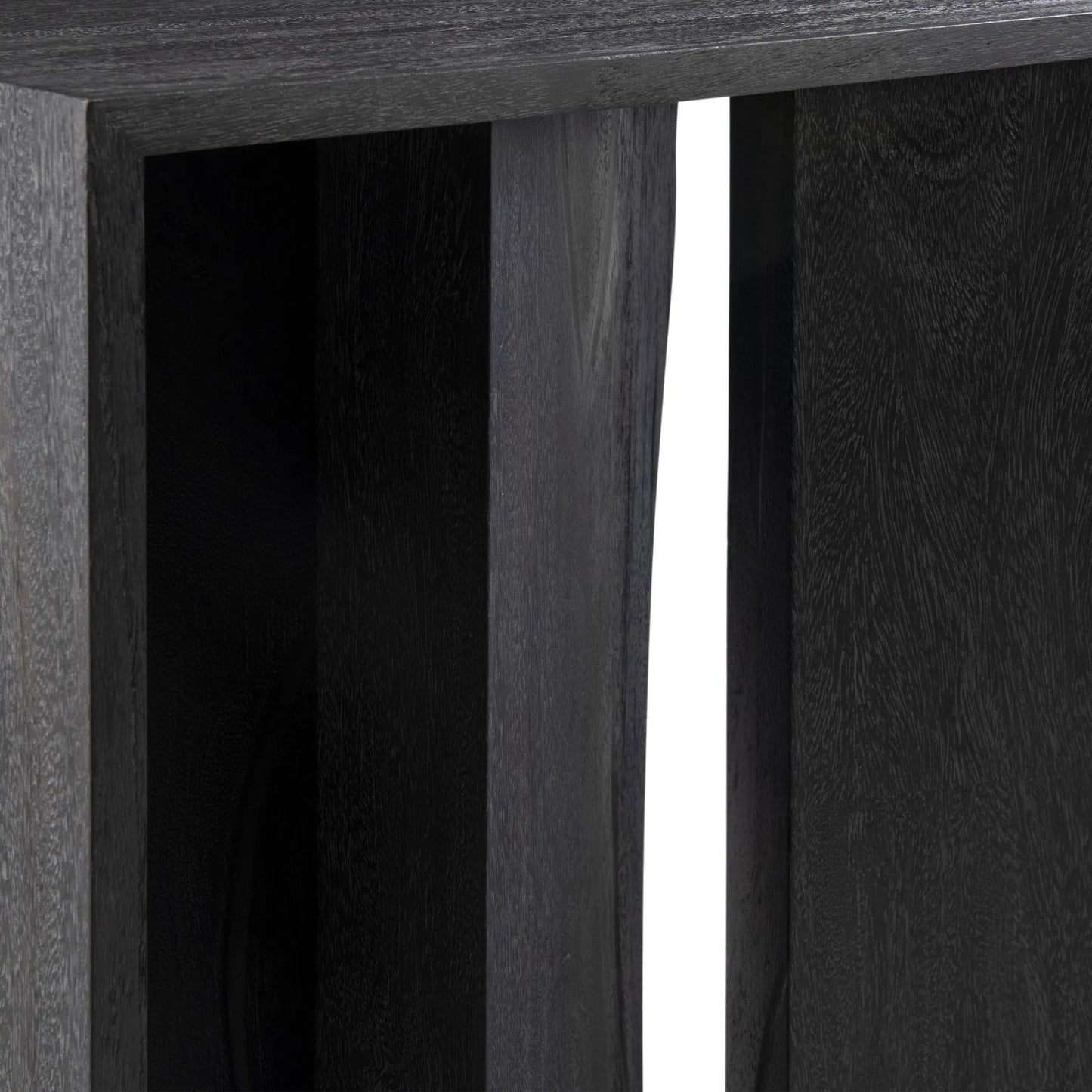 006 SI-2453329 | Closeup | Neff Console Table by Bernhardt in flint grey. Made from suar wood in a modern style.