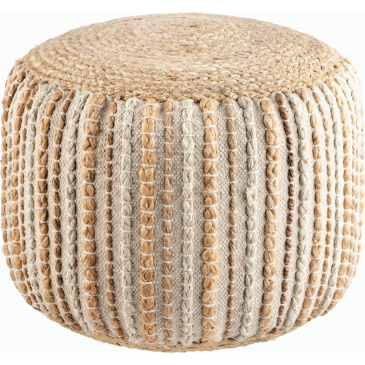 Genova Ottoman - 490662 by Livabliss in natural, off-white, khaki, pearl, sand. Made from jute, polybeads in a cottage & farmhouse style.