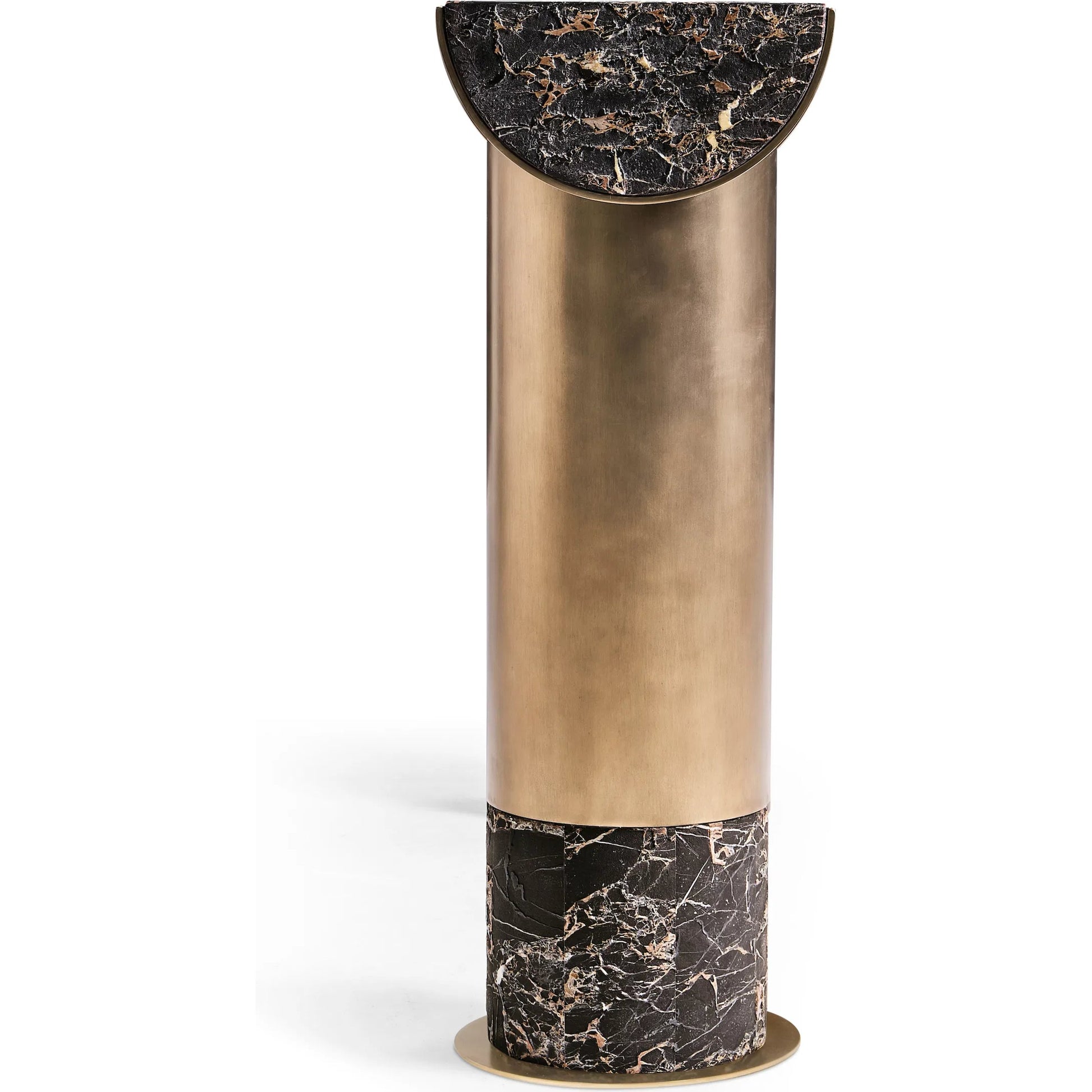 Nova Console Table by Jonathan Charles in industrial bronze finish. Made from main aluminum in a unique style.