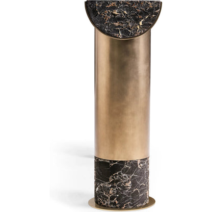 Nova Console Table by Jonathan Charles in industrial bronze finish. Made from main aluminum in a unique style.