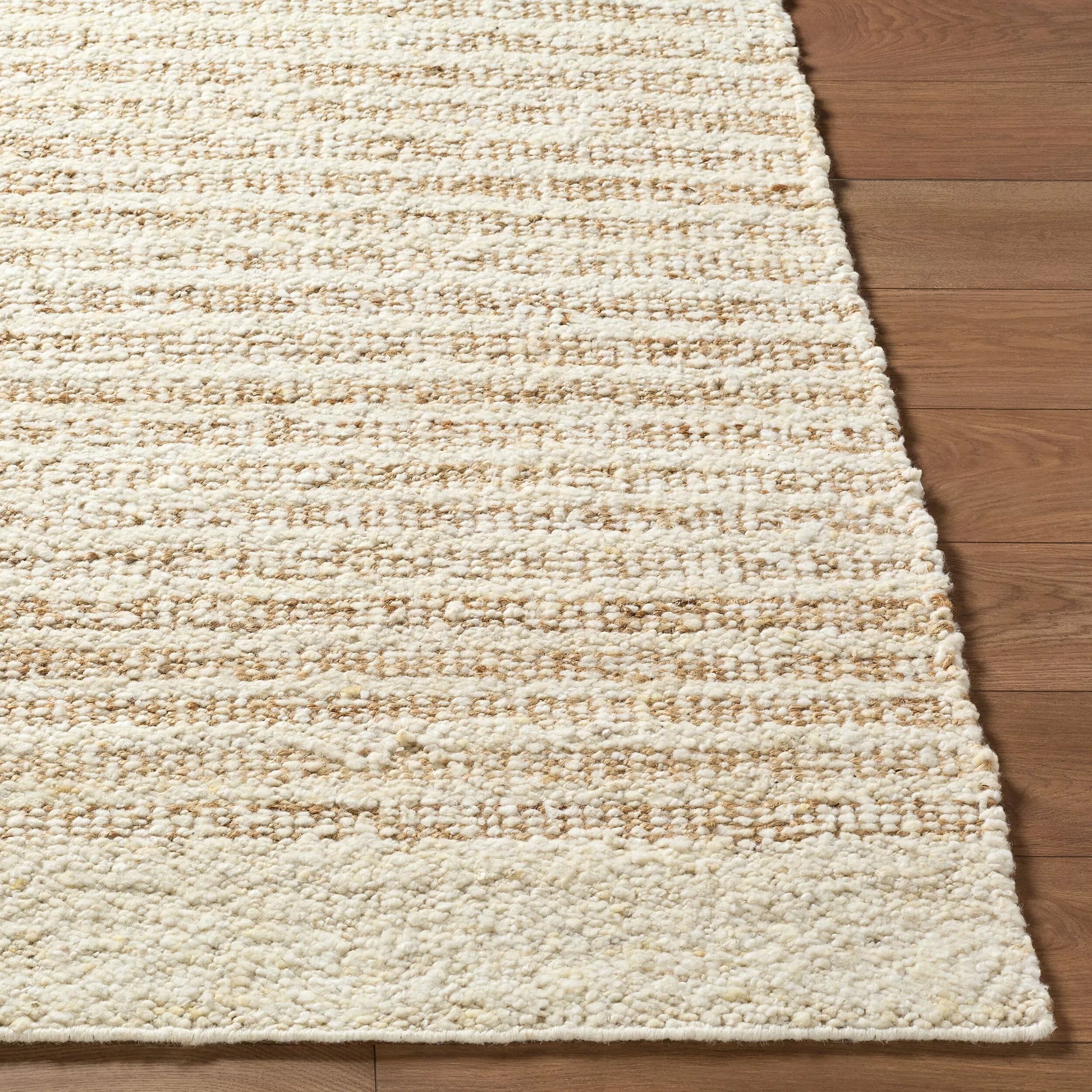 Genevive GVV-2301 Rug by Livabliss in ivory, sandstone, wheat. Made from face: 70% wool, 30% jute, warp: 100% jute in a unique style.
