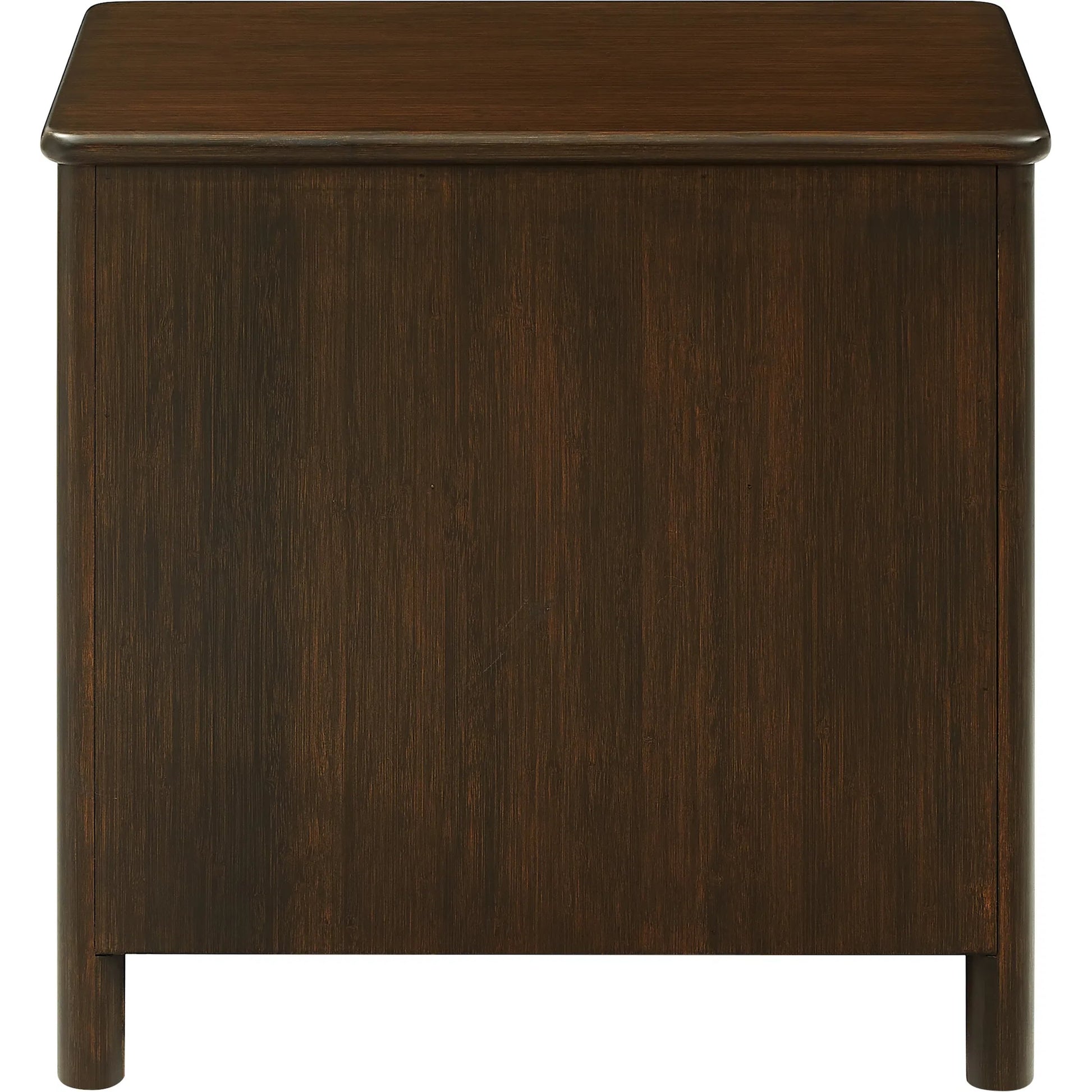 Weston Nightstand by Greenington in black walnut. Made from 100% solid moso bamboo in a rustic style.