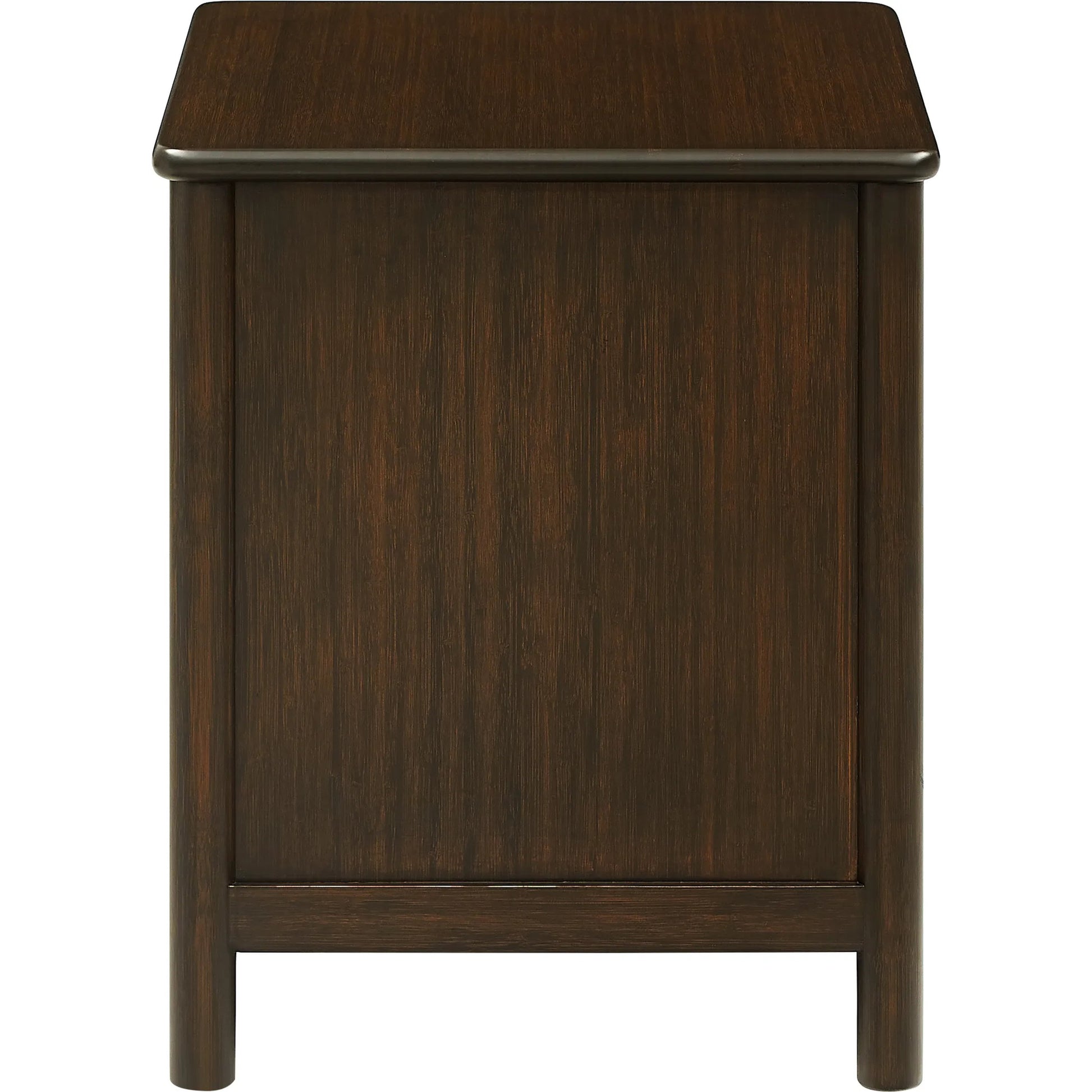 Weston Nightstand by Greenington in black walnut. Made from 100% solid moso bamboo in a rustic style.
