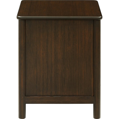 Weston Nightstand by Greenington in black walnut. Made from 100% solid moso bamboo in a rustic style.