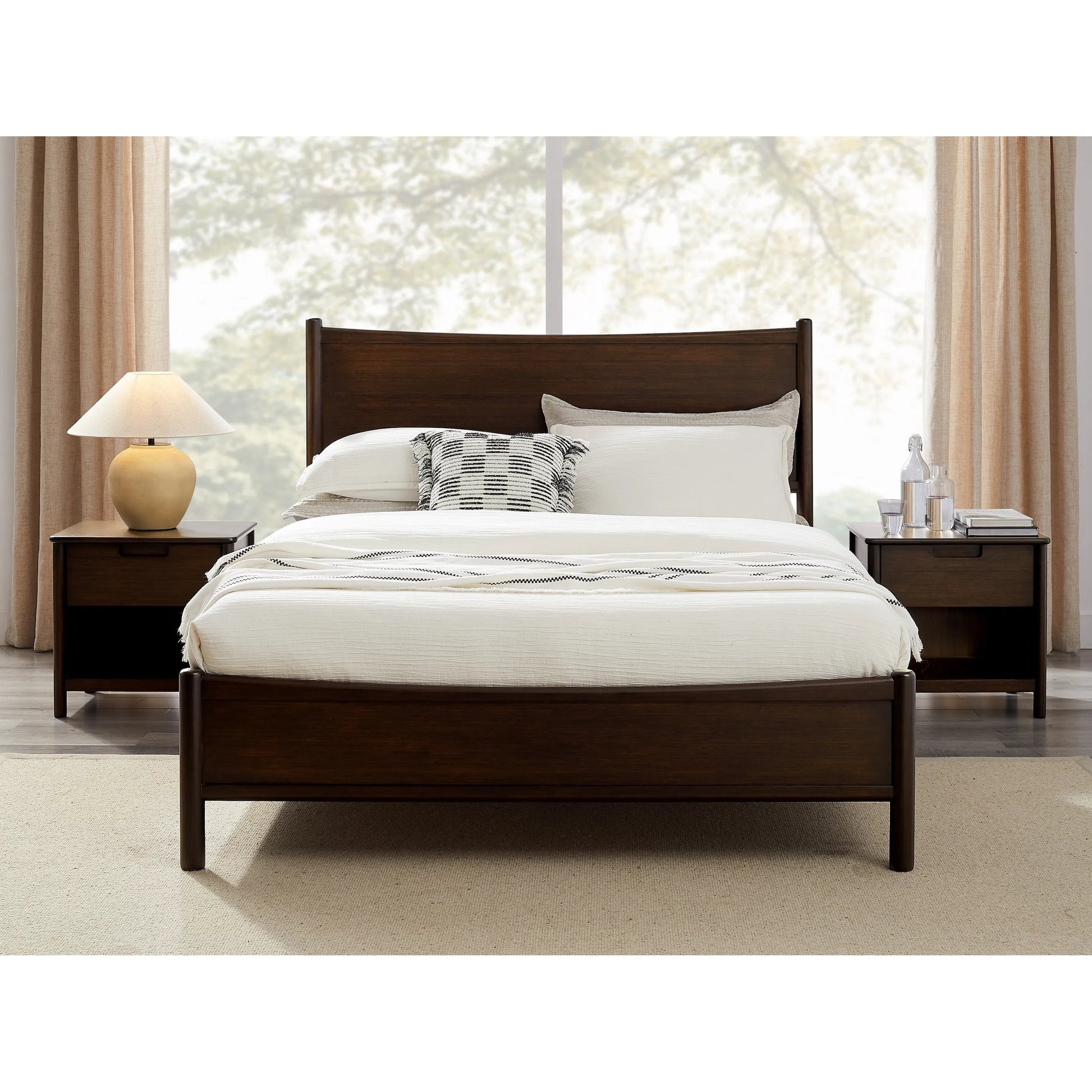 Weston Nightstand by Greenington in black walnut. Made from 100% solid moso bamboo in a rustic style.