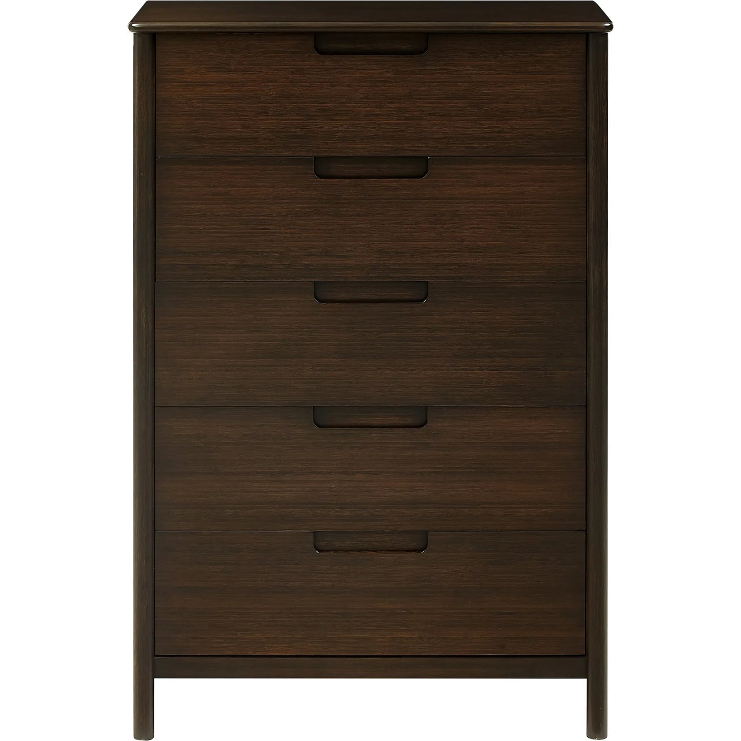 002 SI-2449227 | Additional Silo | Weston Five Drawer Chest by Greenington in black walnut. Made from 100% solid moso bamboo in a rustic style.