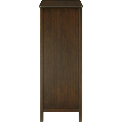 Weston Five Drawer Chest by Greenington in black walnut. Made from 100% solid moso bamboo in a rustic style.