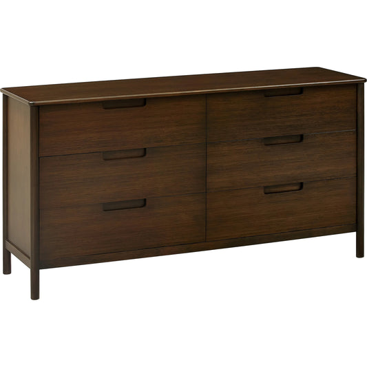 Weston Six Drawer Dresser by Greenington in black walnut. Made from 100% solid moso bamboo in a unique style.