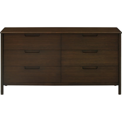 Weston Six Drawer Dresser by Greenington in black walnut. Made from 100% solid moso bamboo in a rustic style.