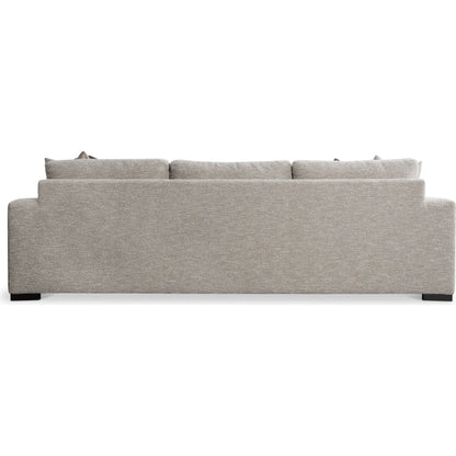 Drew Fabric Sofa by Bernhardt in beige. Made from polyfoam core, virgin polyester fibers, waterfowl feathers, waterfowl down in a transitional style.