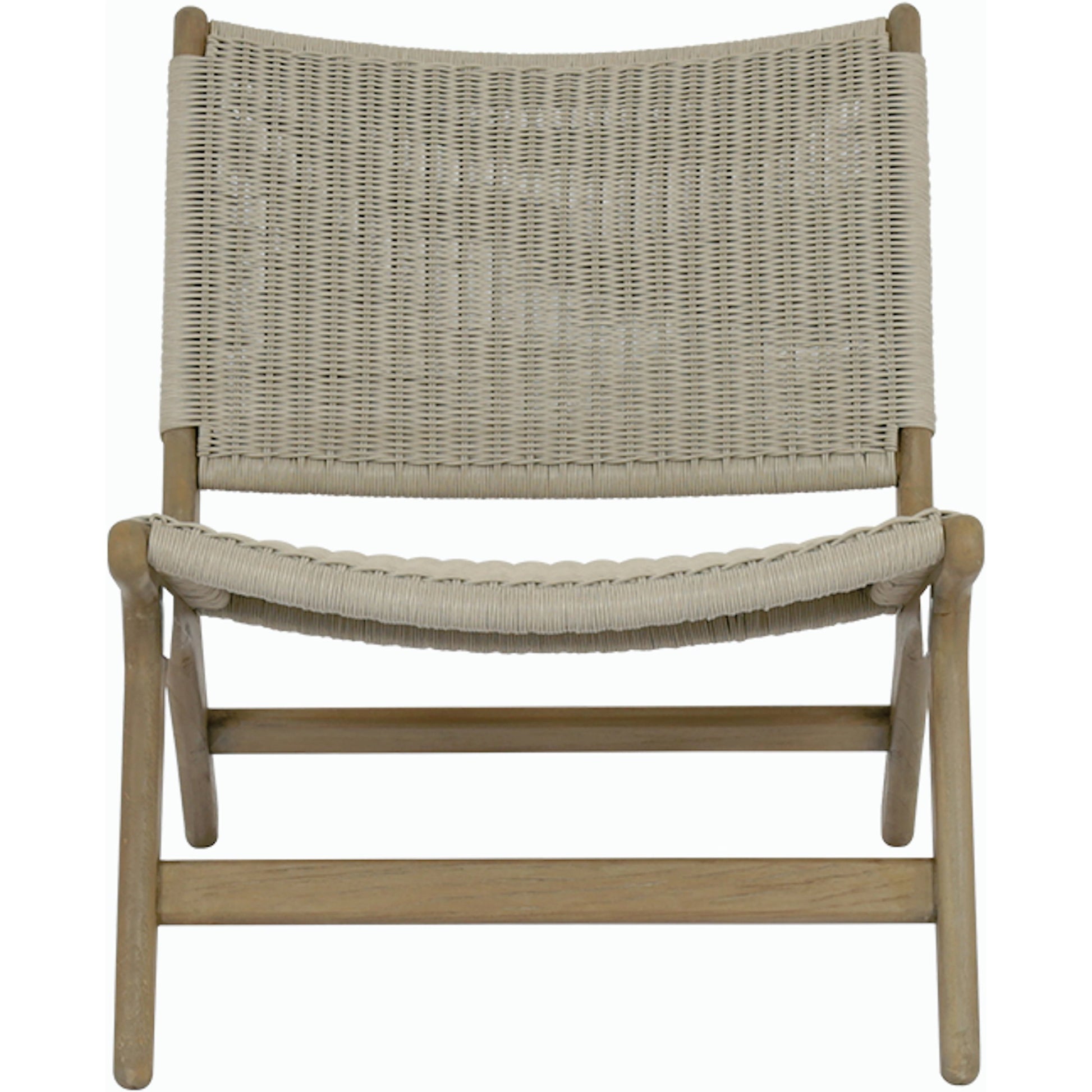 Coastal Outdoor Teak Cushionless Accent Chair by Sunset West in teak. Made from teak in a coastal style.