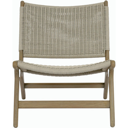 Coastal Outdoor Teak Cushionless Accent Chair by Sunset West in teak. Made from teak in a coastal style.